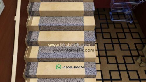 Tropical Granite With China Verona Marble Alternating Stairs Marble Pk