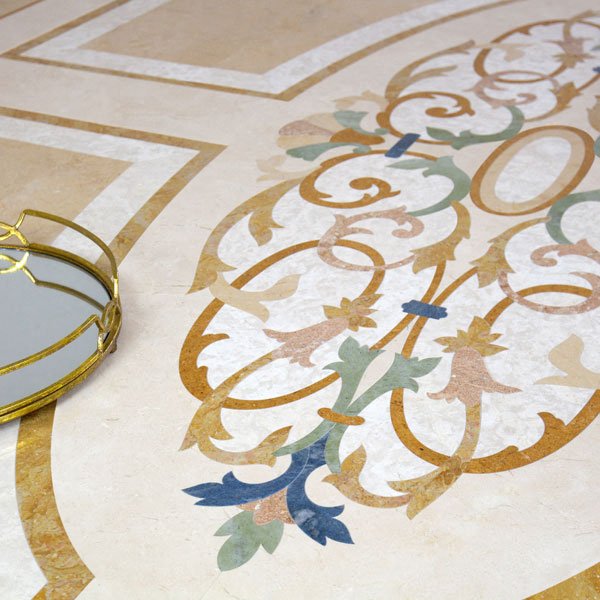 oceano marble inlay borders geometric floor Pakistan