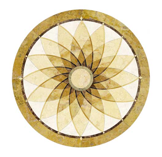 tonal geometric marble inlay medallion 1 Pakistan