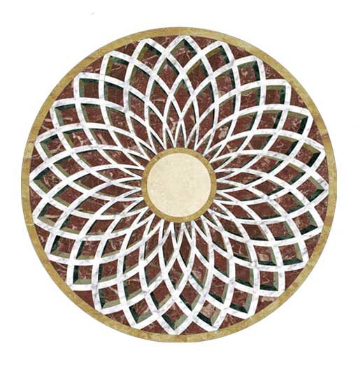trompe loeil marble medallion rotated Pakistan