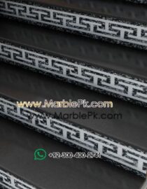 Black with Versace Rise MArble Stairs Design in pakistan www.Marblepk.com 2
