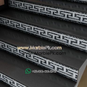 Black with Versace Rise MArble Stairs Design in pakistan www.Marblepk.com 2