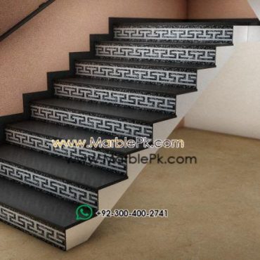 Black with Versace Rise MArble Stairs Design in pakistan www.Marblepk.com 5