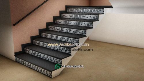 Black with Versace Rise MArble Stairs Design in pakistan www.Marblepk.com 5