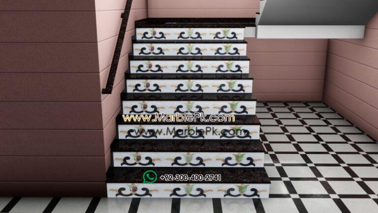 Galaxy Granite with White onyx Riser Marble Stairs Design in pakistan www.Marblepk.com 1