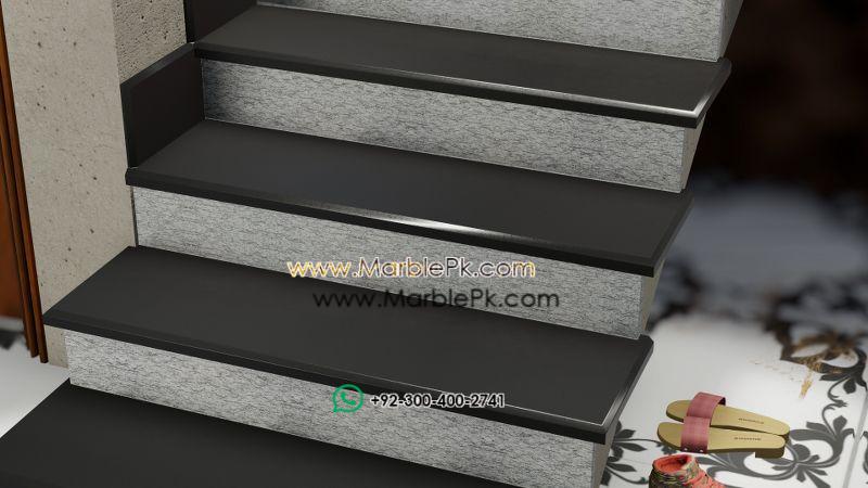 Jet Black Granite Cecilia White Marble Granite Stairs Designs in Pakistan www.marblepk.com 3