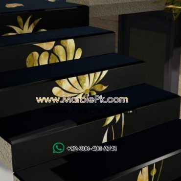 Jet Black Granite with Green onyx Fine Luxury Marble Granite Stairs Design in pakistan www.Marblepk.com 10
