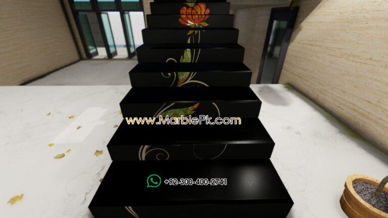 Jet Black Granite with Multi onyx Fine Luxury Marble Granite Stairs Design in pakistan www.Marblepk.com 4