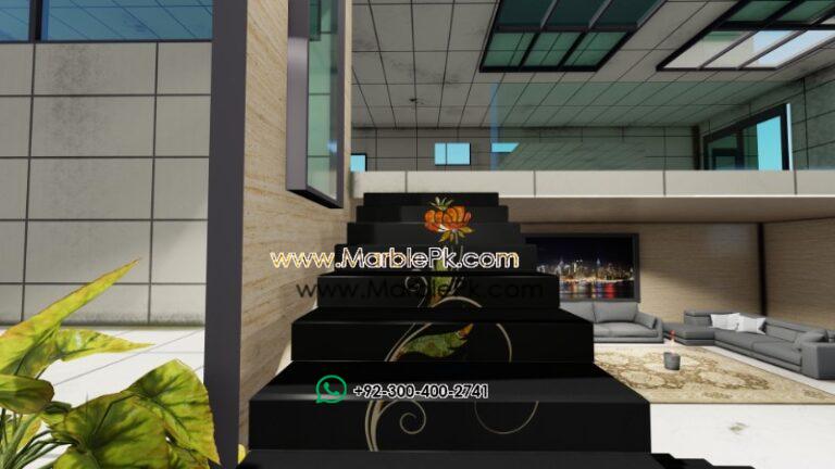 Jet Black Granite with Multi onyx Fine Luxury Marble Granite Stairs Design in pakistan www.Marblepk.com 6