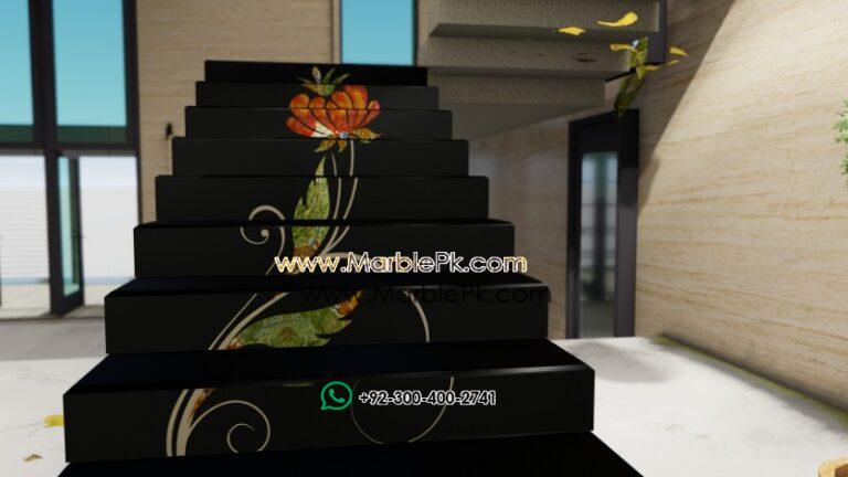 Jet Black Granite with Multi onyx Fine Luxury Marble Granite Stairs Design in pakistan www.Marblepk.com 7