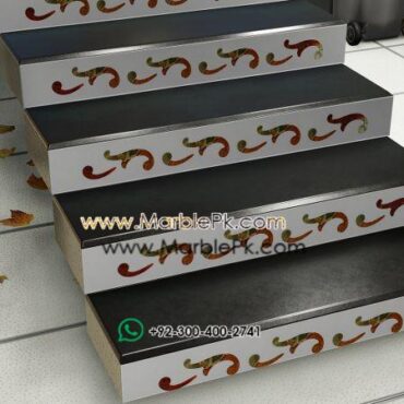 Onyx Inlay Riser Marble Granite Stairs Design in pakistan www.Marblepk.com 1