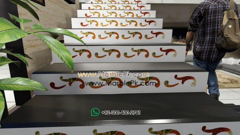 Onyx Inlay Riser Marble Granite Stairs Design in pakistan www.Marblepk.com 4