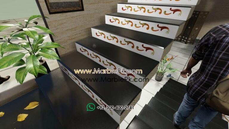 Onyx Inlay Riser Marble Granite Stairs Design in pakistan www.Marblepk.com 5