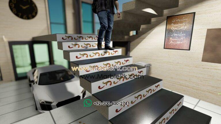 Onyx Inlay Riser Marble Granite Stairs Design in pakistan www.Marblepk.com 8