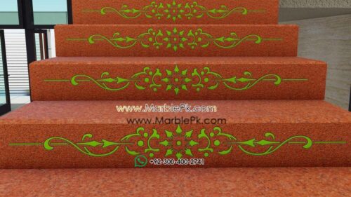 Red ruby with red cnc riser with night glow Marble Granite Stairs in Pakistan www.marblepk.com 1