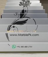 Snow White with Black Inlay Floral Staircase Fine Luxury Marble Granite Stairs Design in pakistan www.Marblepk.com 8