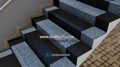 Tropical Granite with Jet Black Granite Alternating Straight Marble Granite Stairs Designs in Pakistan www.marblepk.com 4