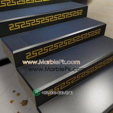 Versace Riser black black golden paint onyx Marble Granite Stairs Design in pakistan www.Marblepk.com 4