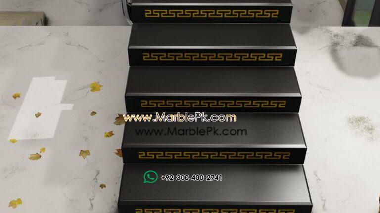 Versace Riser black black golden paint onyx Marble Granite Stairs Design in pakistan www.Marblepk.com 6