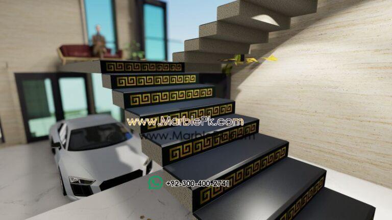 Versace Riser black black onyx Marble Granite Stairs Design in pakistan www.Marblepk.com 8