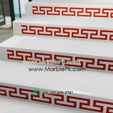 Versace Riser white white red Marble Granite Stairs Design in pakistan www.Marblepk.com 3