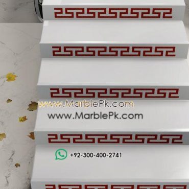 Versace Riser white white red Marble Granite Stairs Design in pakistan www.Marblepk.com 4