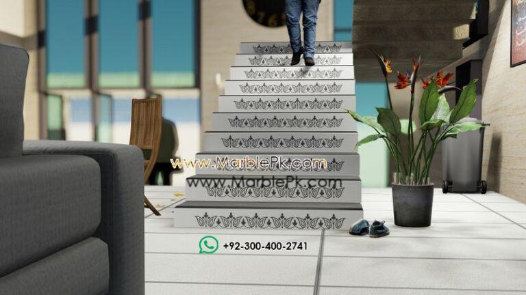 jet black granite Black White Riser A Marble Granite Stairs Design in pakistan www.Marblepk.com 2