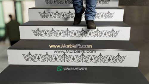 jet black granite Black White Riser A Marble Granite Stairs Design in pakistan www.Marblepk.com 5