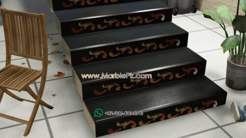 jet black granite onyx Marble Granite Stairs Design in pakistan www.Marblepk.com 5