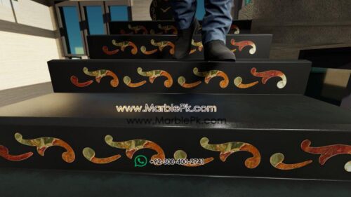 jet black granite onyx Marble Granite Stairs Design in pakistan www.Marblepk.com 7
