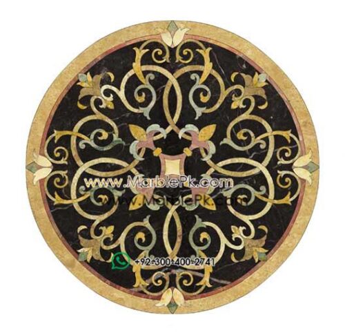 nero black design marble medallion