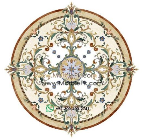 novana ornate floral marble medallion