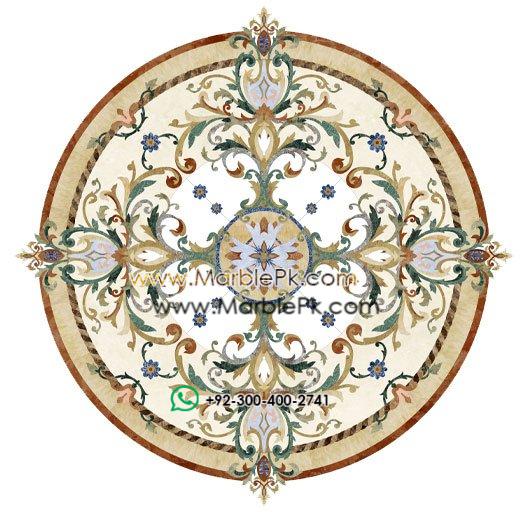 novana ornate floral marble medallion