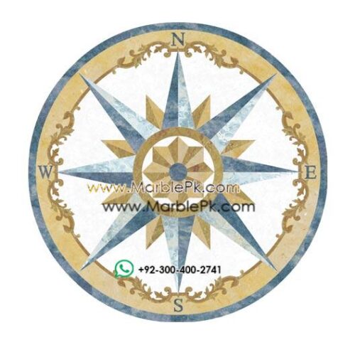 orion compass rose marble medallion 2