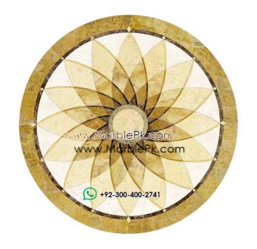 tonal geometric marble inlay medallion 1