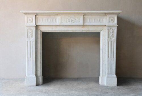 Antique Marble Fireplace  mpk-fp-Ant24 Antique Marble Fireplaces Design Stairs & Kitchen Countertops in Lahore