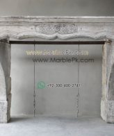 King Size Marble Fireplace Mantel  mpk-fp-K1 King Size Marble Fireplace Mantel Design Stairs & Kitchen Countertops in Lahore