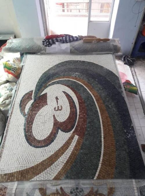 Islamic Mosaic Art Calligraphy - Allah and muhammad name الله محمد islamic mosaic calligraphy mpk
