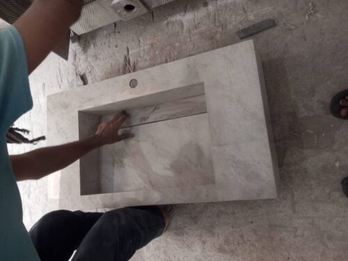 Modern Marble Bath Vanity Sink - Modern wash room vanity mpk 370