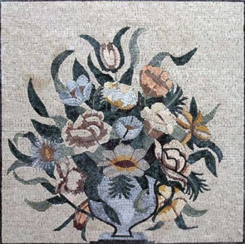 Mosaic Flower - Mosaic art flowers by marblepk.com mpk fl 332 600x599
