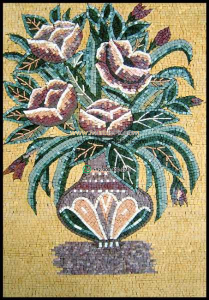 Mosaic Flower - Mosaic art flowers by marblepk.com mpk fl 341 418x600