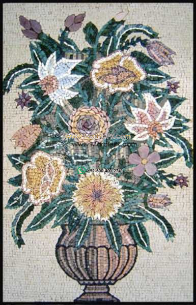 Mosaic Flower - Mosaic art flowers by marblepk.com mpk fl 342 385x600