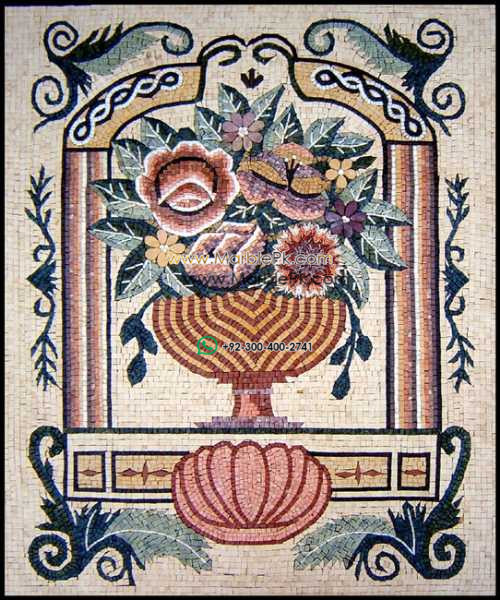 Mosaic Flower - Mosaic art flowers by marblepk.com mpk fl 343 500x600
