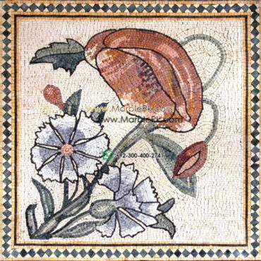 Mosaic Flower - Mosaic art flowers by marblepk.com mpk fl 345 600x594
