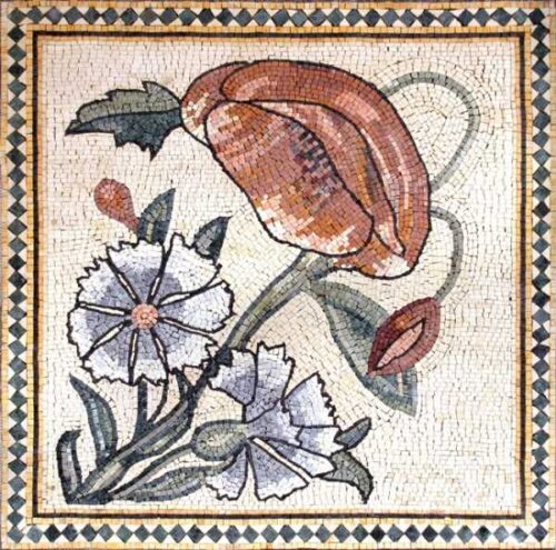 Mosaic Flower - Mosaic art flowers by marblepk.com mpk fl 345 600x594