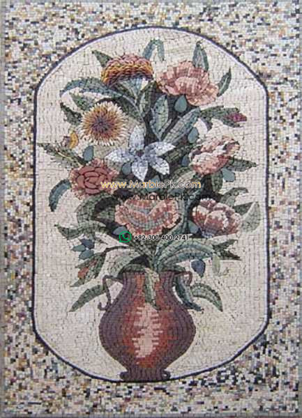 Mosaic Flower - Mosaic art flowers by marblepk.com mpk fl 351 433x600