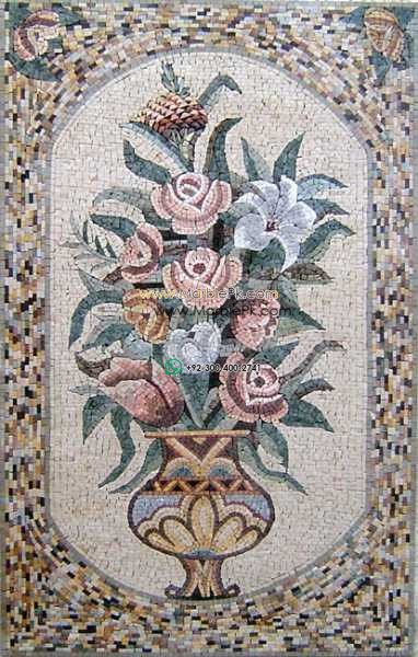 Mosaic Flower - Mosaic art flowers by marblepk.com mpk fl 355 382x600