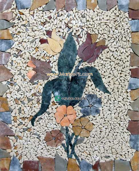 Mosaic Flower - Mosaic art flowers by marblepk.com mpk fl 361 487x600