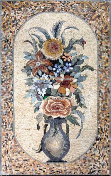 Mosaic Flower - Mosaic art flowers by marblepk.com mpk fl 376 378x600