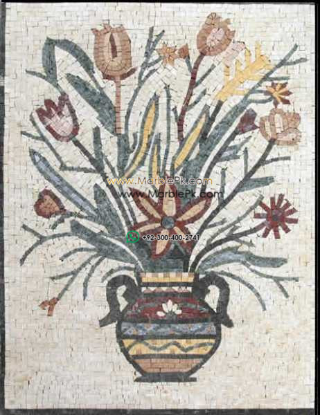 Mosaic Flower - Mosaic art flowers by marblepk.com mpk fl 388 462x600